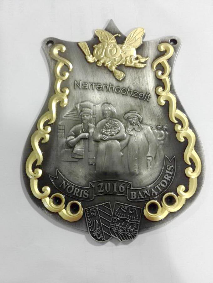 3Dcar badge .Sport pin ,emblem  badges Custom Badges  size be in 90mm  plating antique bronze , hang with V shape ribbon