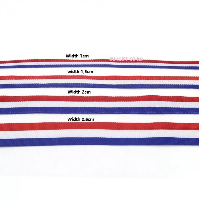IMKGIFT  factory supplier in custom ribbon , neckstrap , lanyard ,blue/whie/red ribbon , medal ribbon in red white black