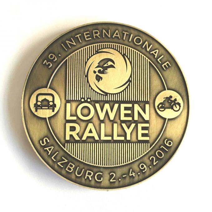 3Dcar badge .Sport pin ,emblem  badges Custom Badges  size be in 90mm  plating antique bronze , hang with V shape ribbon