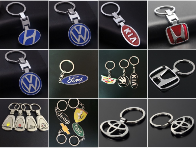 Car Logo Keychain Alloy 3D Key Chain Metal Pendant Holder Key Ring