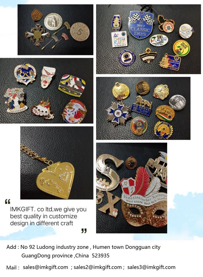 IMKGIFT specializes in custom emblems Metal Soft/Hard Enamel Zinc Alloy Metal Lapel Pin badges