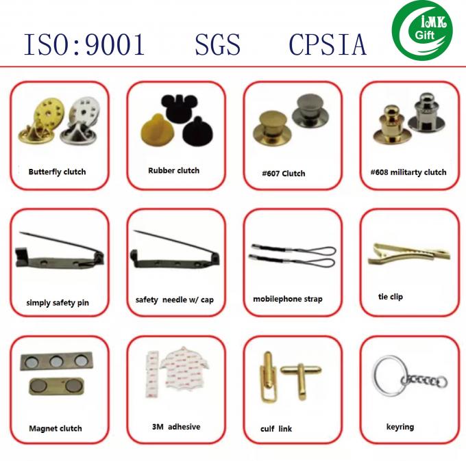 IMKGIFT specializes in custom emblems Metal Soft/Hard Enamel Zinc Alloy Metal Lapel Pin badges