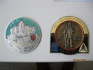 carval  .Sport pin , emablem badges Custom Badges  size be in 90mm  plating antique bronze , hang with V shape ribbon