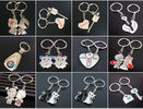 2pc metal keyring ,unique keyfob ,couples romatic keyring lover keychain    Fashion Love Heart Keyring Couple Keychain
