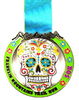 Metals with ribbon , Custom Design Skull Shape with Flowers Plated Gold medal ,popular medals