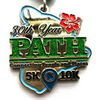 Golden Run glitter medal ,glitter lapel pin , green glitter  Award Medals