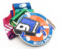 Golden Run glitter medal ,glitter lapel pin , green glitter  Award Medals