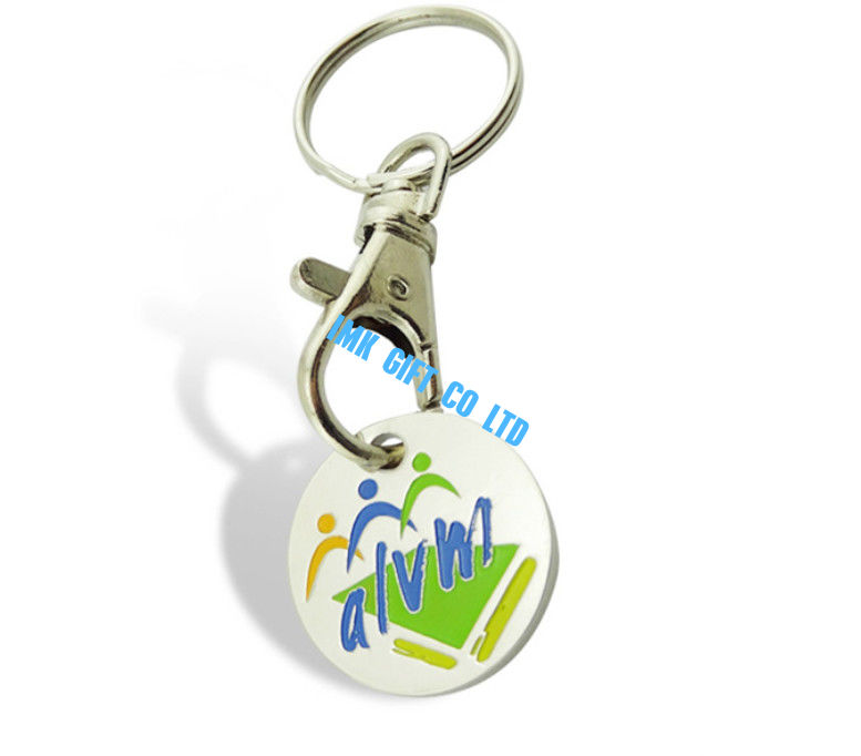 keychain trolley coin , semi-cloisson keyring , soft enamel keychain
