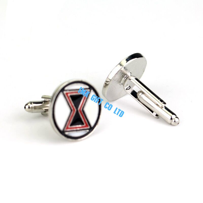 Cufflinks United States American Flag Icon Silver Luxury Jewelry Fashion Jewelry Blue Enamel Pattern Round N