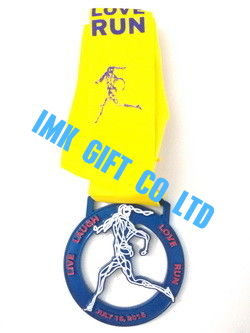 Round Shape Filling Color Commemorative Medal with Custom Logo ,Marathon medal supplier