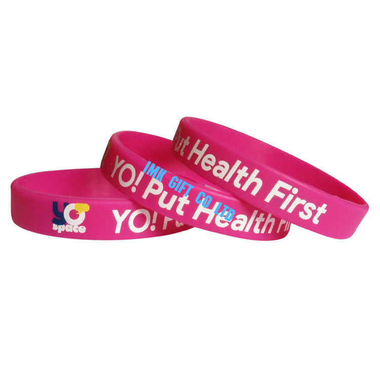 Custom Colourful Sport Debossed Rubber Wristband  ,imkgift Debossed Silicone Wristbands for Promotion