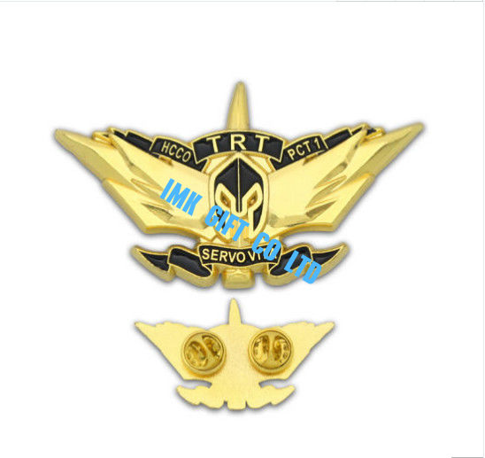 Custom Logo Fashion Metal Craft Brass Soft/Hard Enamel Badge Gold Silver Emblem Police Security Lions Flag Military Long