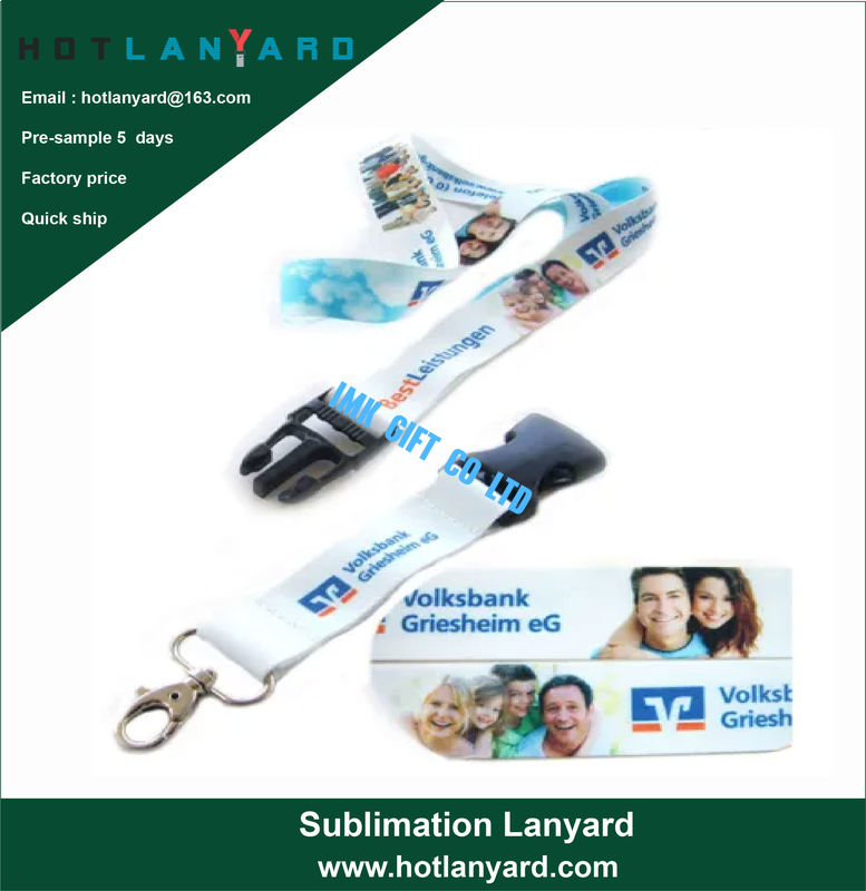Custom Logo Sublimation Heated Transfer Neck Nylon Woven Polyester Printing Lanyard for Promotional Gift