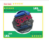 30KM trailwalk sport medal badges , sport pin in size 75mm with blue sublimation lanyard